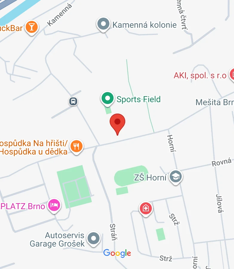Mapa okolí salonu – Vinohrady 46, Brno